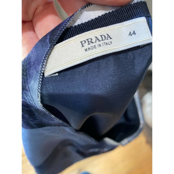 PRADA Silk Pleated Bubble Midi Skirt 8 EUC - Picture 7 of 7